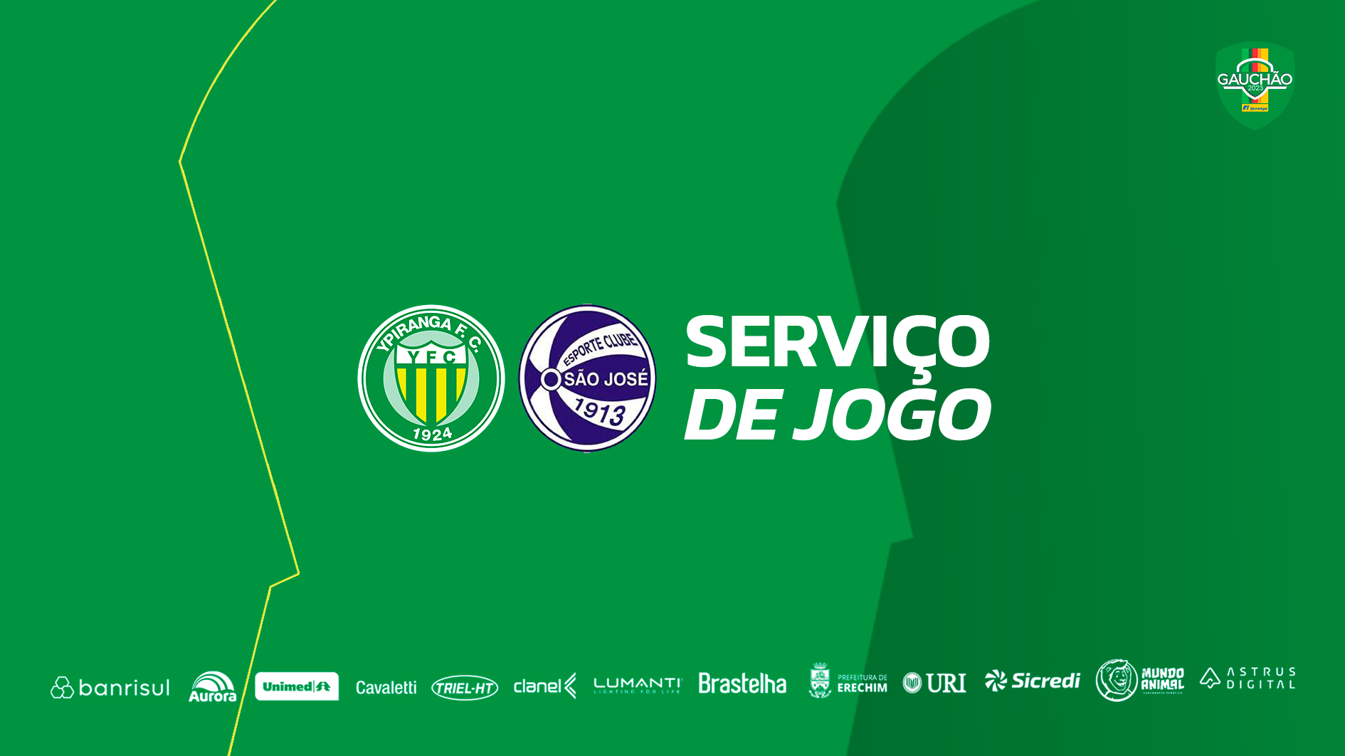 SERVIÇO DE JOGO: Ypiranga VS São José - Ypiranga Futebol Clube